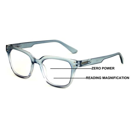 Translucent Progressive Reading Glasses – No Line or Bubble – Clear Zero Power on Top Reader CR13 +2.00
