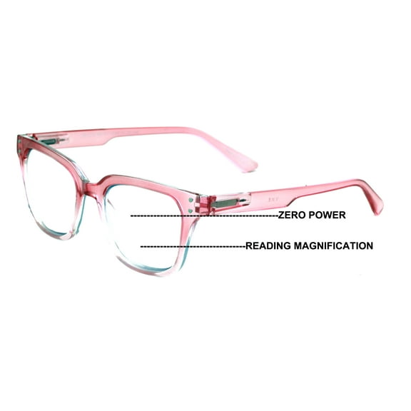 Translucent Progressive Reading Glasses – No Line or Bubble – Clear Zero Power on Top Reader CR13 +2.50