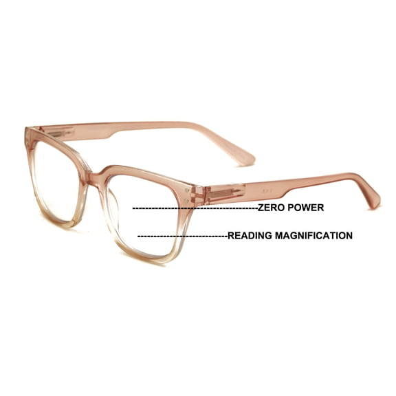 Translucent Progressive Reading Glasses – No Line or Bubble – Clear Zero Power on Top Reader CR13 +2.75