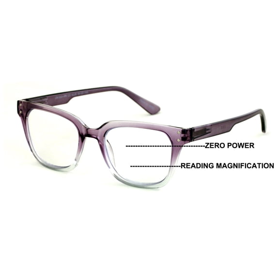 Translucent Progressive Reading Glasses – No Line or Bubble – Clear Zero Power on Top Reader CR13 +3.00