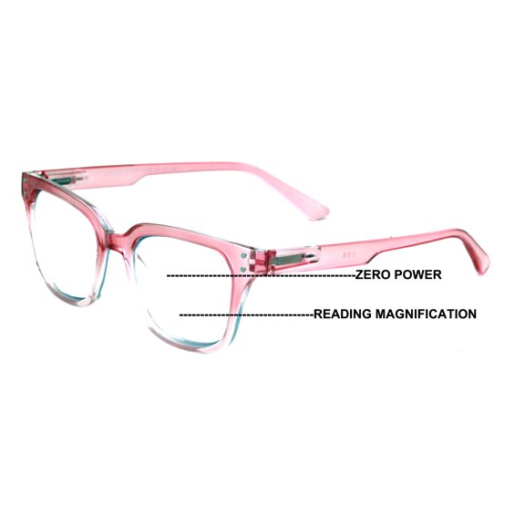 Translucent Progressive Reading Glasses – No Line or Bubble – Clear Zero Power on Top Reader CR13 +3.00