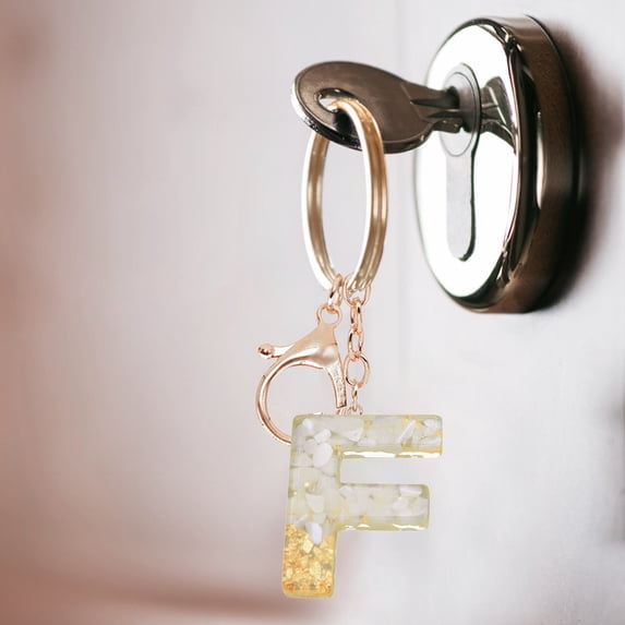 Translucent Resin Personalized Keychain Customizable Alphabet Letter Pendant Gift for Women