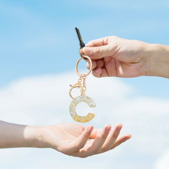 Colorful Letter Keychain | Translucent Resin Pendant Keychains | Stylish Letter Design | Unique Accessory | Durable and Lightweight Key Ring
