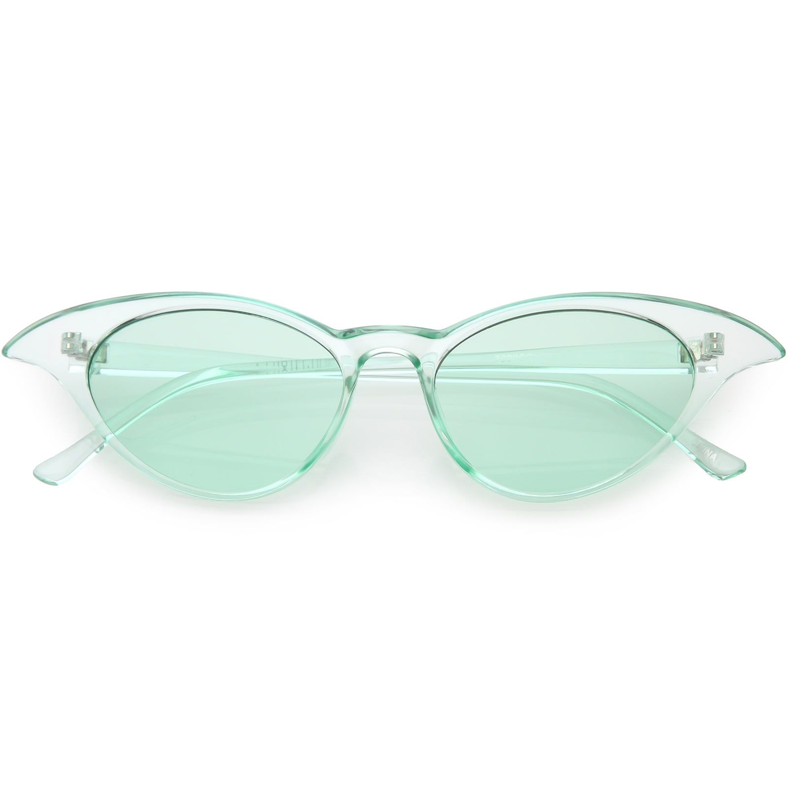 See Green Retro Cat-Eye Sunglasses Tortoise Retro-Vintage Low Bridge Fit Cat-Eye Mirrored  main image 3