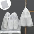 thumbnail image 1 of Translucent Shoe Storage Bag | Non Woven Drawstring | Portable Travel Organizer | Breathable, Dirt-Proof | White, 14.96x12.6in | Anti-Yellowing, Durable, Multi-Use, 1 of 9
