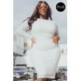 thumbnail image 1 of Translucent Silver Rhinestone Plus Midi Dress, 1 of 4