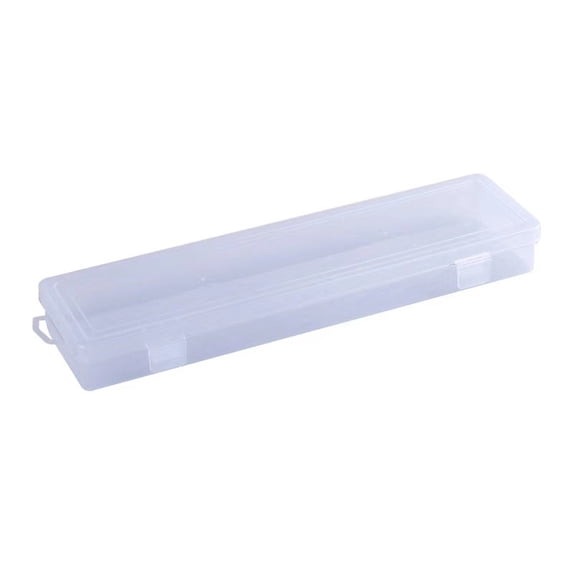Translucent Stvdent Pencil Box for B0ys & GirIs - Spacious PVC Storage Organizer with Multi-Compartment, Stackable Design for Sch00I, Office & Travel (13.2x2.2in/15.6x3.5in)