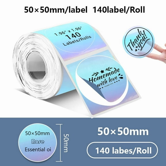 Translucent Thermal Labels Compatible with Phomemo, Munbyn, Rollo, Xprinter,Marklife & More - for Barcode, Price Tags, Shipping, Logo Design