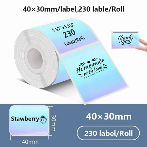 Translucent Thermal Labels Compatible with Phomemo, Munbyn, Rollo, Xprinter,Marklife & More - for Barcode, Price Tags, Shipping, Logo Design