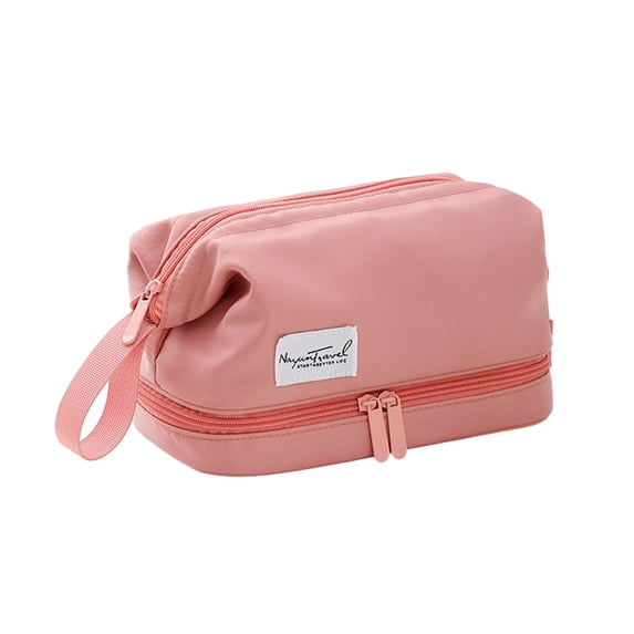 Translucent Waterproof Cosmetic Bag,Portable Travel Toiletry Organizer,Hangable Zipper Carry Pouch,Large Capacity Multi Compartment Bag,Easy Clean Durable Material,Travel Daily Bathroom Essentials