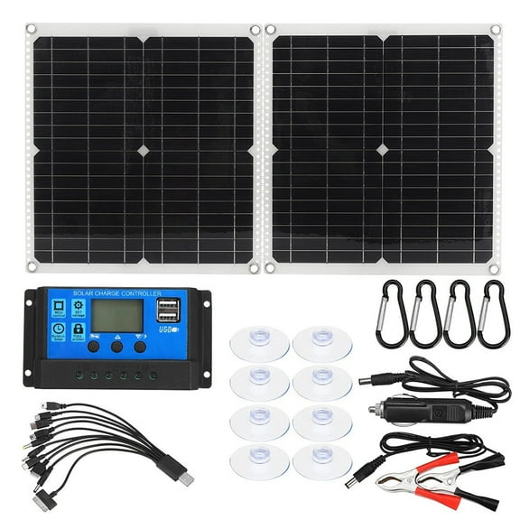 Solar Panel Kit 50W 12V, Solar Battery Charger Maintainer for Boat Car RV Motorcycle Marine Automotive