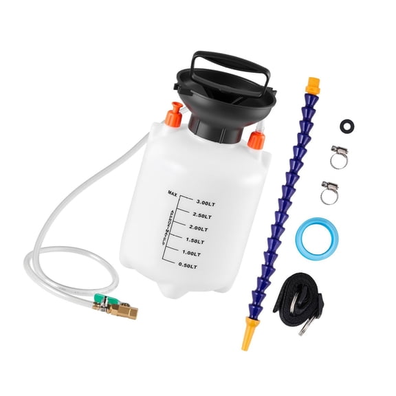 Transmission Fluid Pump, 3L Manual Oil Transfer Pump Kit - 47" Hose & HDPE Tank for Automotive, Boat & Motorcycle Fluid Changes