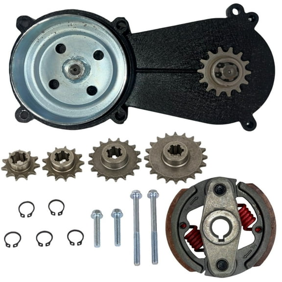 Transmission Gear Reduction Box Clutch Kit for 47cc 49cc 50cc 2-Stroke Pocket Bike Mini Bike Scooter ATV Motorcycle Compatible with T8F Chains 11T 13T 14T 17T 20T Teeth Black