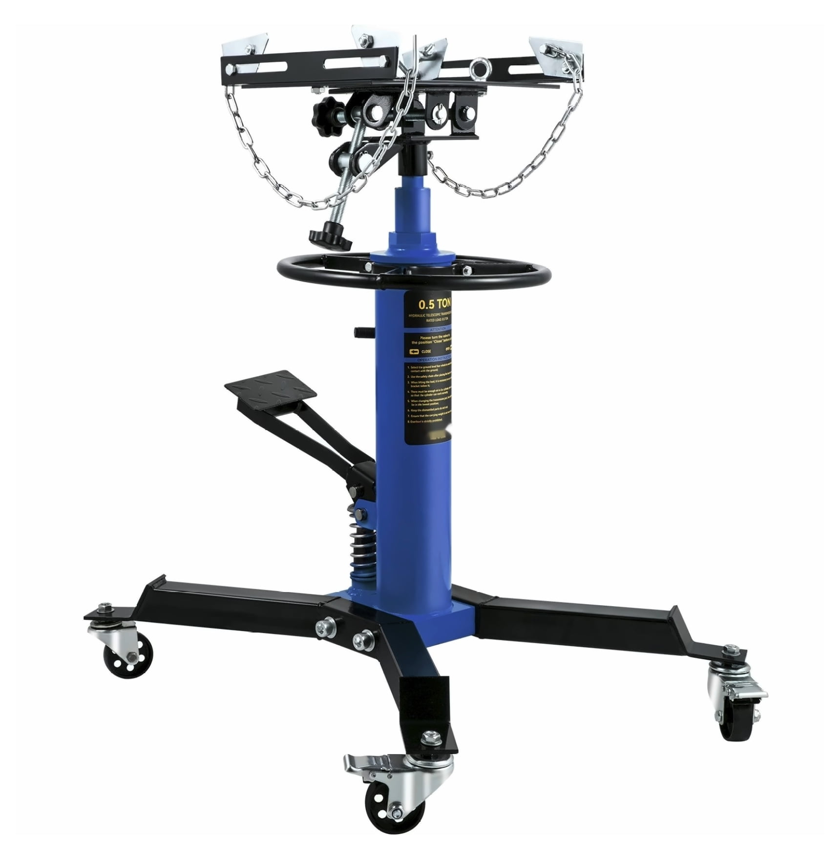 Transmission Jack 1100 Lbs, 33-67" High Lift Telescoping Hydraulic Jack, 1/2 Ton Shop Floor Jack with Pedal & Swivel Wheels for Garage Automotive