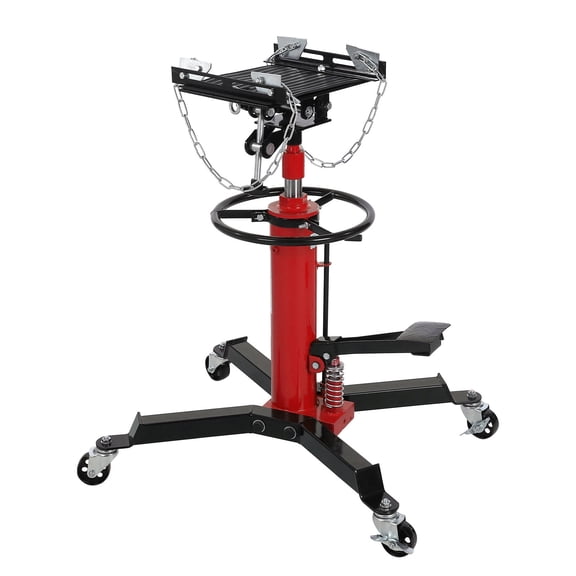 JustSmart 1/2 Ton Hydraulic Transmission Jack 1100 lbs, 2-Stage Floor Jack with Foot Pedal 360 Swivel Wheels for Garage Workshop Auto Repair, Red