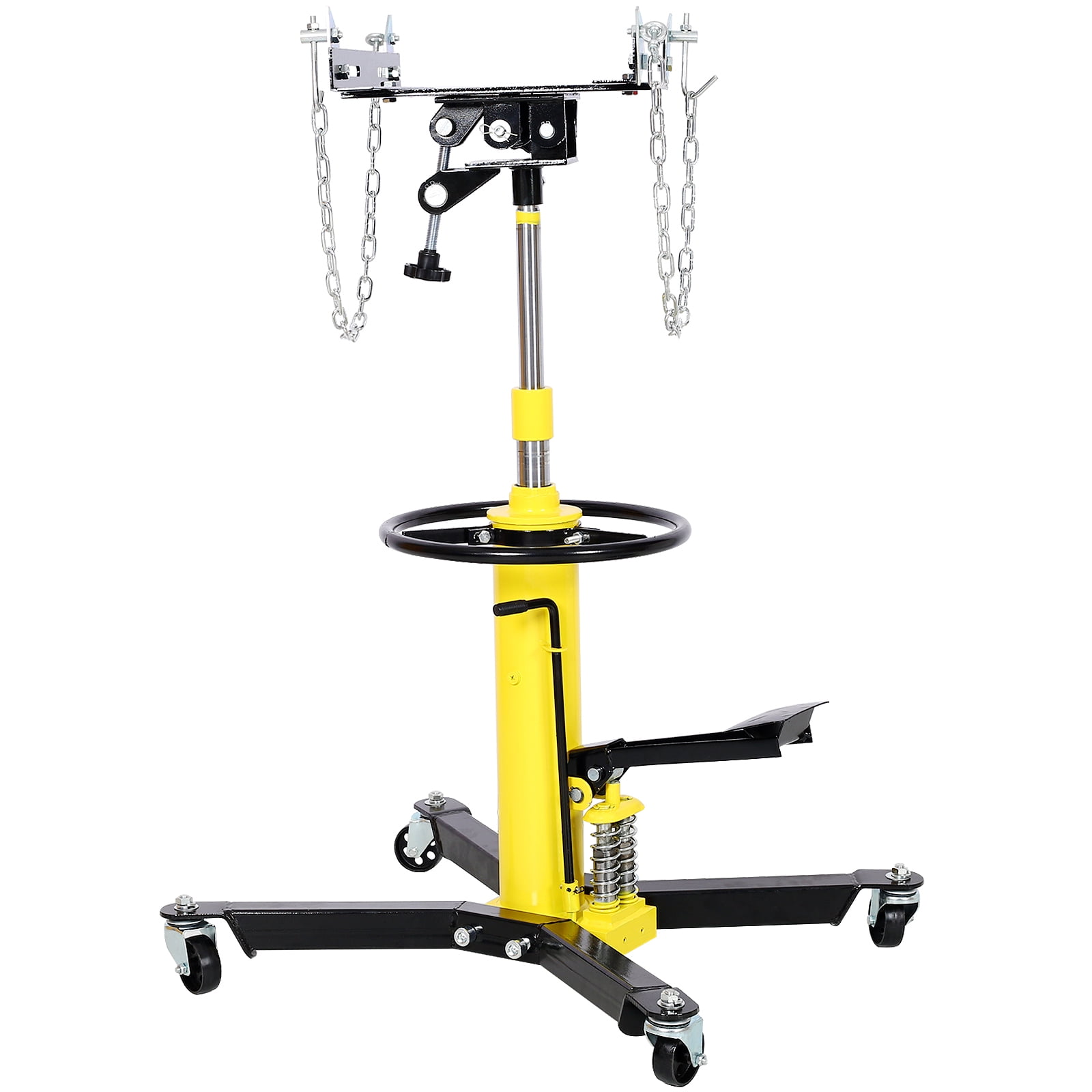 Transmission Jack, High Lift 1660 Lbs Hydraulic Telescoping Transmission Jack 2 Stage Hydraulic Ram Transmission Floor Jack Floor Jack Stand 360° Swivel Wheel Hydraulic Garage/Shop Lift Hoist