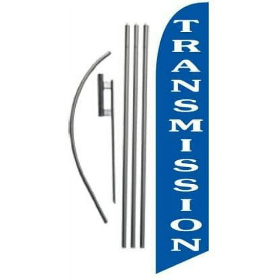 Transmission Repair Auto Body Advertising Feather Banner Swooper Flag Sign with Flag Pole Kit and Ground Stake