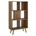 thumbnail image 1 of Modway Transmit 31" Modern Spacious Storage Wood Bookcase in Walnut, 1 of 7