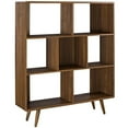 thumbnail image 1 of Modway Transmit Modern Particleboard Wood Bookcase in Walnut, 1 of 3