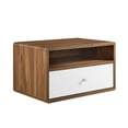 thumbnail image 1 of Modway Transmit Wall Mount Nightstand in Walnut White, 1 of 7