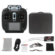 Transmitter 2.4GHz 16CH Radio Transmitter with Receiver 3.5 Inch IPS Screen Remote Controller for RC Car Boat Airplane Left Hand Throttle Black