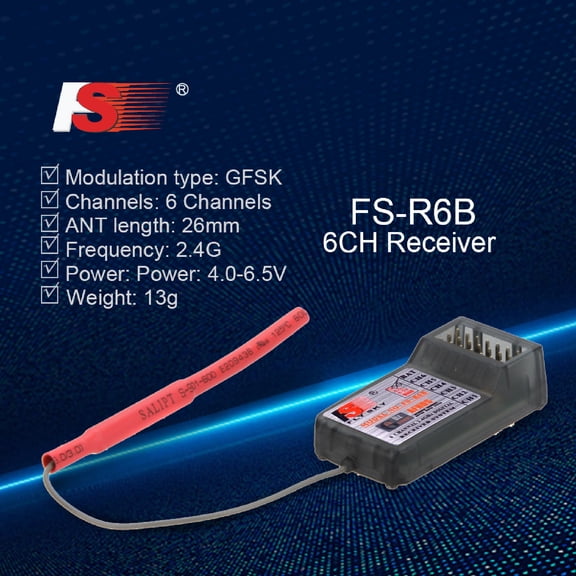 Transmitter FlySky FS-R6B 2.4Ghz 6CH Receiver For FlySky TH9X FS-CT6B FS- Transmitter
