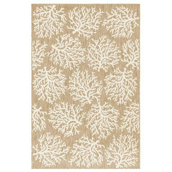 Transocean CRE45844112 Liora Manne Carmel Coral Indoor & Outdoor Rug, Sand - 39 x 59 in.