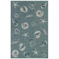 thumbnail image 1 of Transocean CRE58841494 Liora Manne Carmel Shells Indoor & Outdoor Rug&#44; Teal - 4 ft. 10 in. x 7 ft. 6 in., 1 of 6