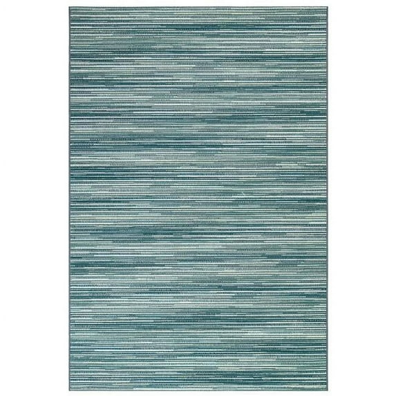 Transocean MNA45805204 Liora Manne Marina Stripes Indoor & Outdoor Rug, Aqua - 39 x 59 in.