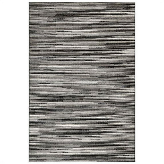 Transocean MNA58805247 Liora Manne Marina Stripes Indoor & Outdoor Rug, Grey - 4 ft. 10 in. x 7 ft. 6 in.