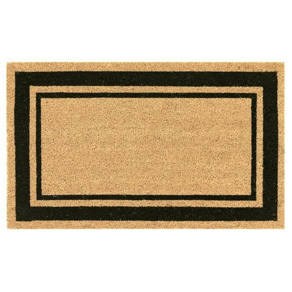 Transocean NTR12223248 Liora Manne Natura Double Border Outdoor Mat, Black - 18 x 30 in.