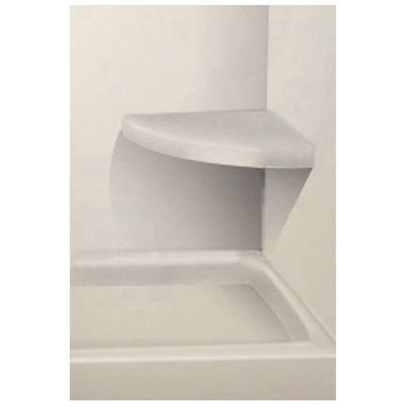 Transolid 14" x 14" Solid Surface Wall-Mount Corner Decor Shower Seat, Available in Various Colors