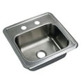 thumbnail image 1 of Transolid STSB15156-2 Select 15-in x 15-in x 6-in Single Basin Drop-in Stainless Steel Bar Sink with 2 Faucet Holes, 1 of 2