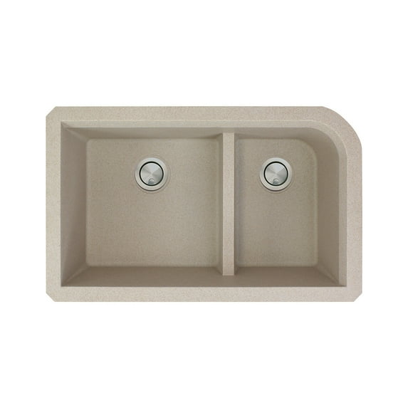 Transolid 31" x 18" Under Mount Dominica Ragusa Granite Kitchen Sink, Available in Various Colors