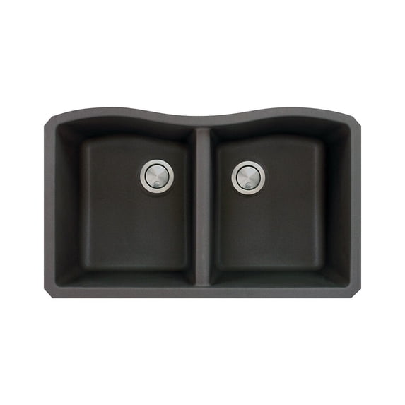 Transolid Aversa Granite 32-in Undermount Kitchen Sink Black