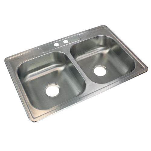 Transolid 33'' L x 22'' W Double Basin Drop-in Kitchen Sink