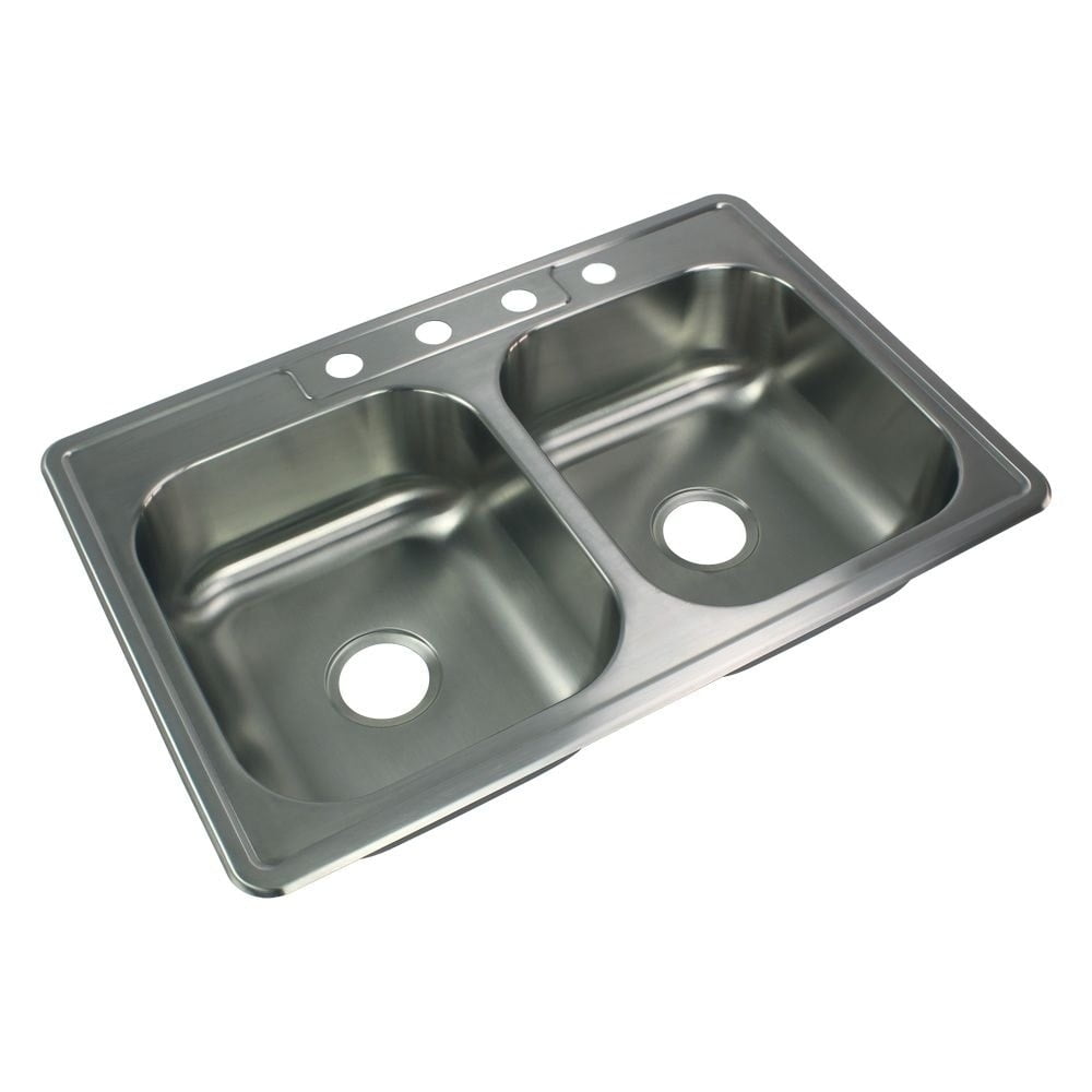 transolid 33'' x 22'' double basin drop-in kitchen sink