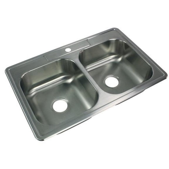 Transolid 33'' L x 22'' W Double Basin Drop-in Kitchen Sink
