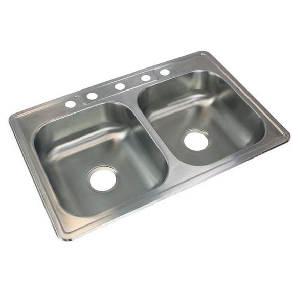Transolid 33'' L x 22'' W Double Basin Drop-in Kitchen Sink