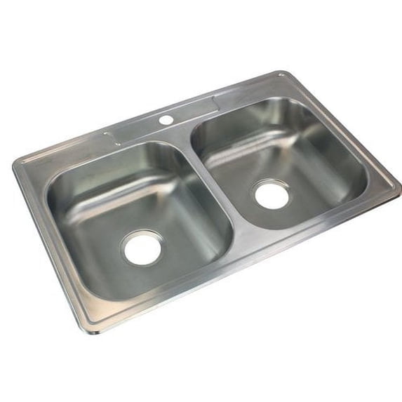 Transolid 33'' L x 22'' W Double Basin Drop-in Kitchen Sink