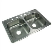 Transolid 33'' L x 22'' W Double Basin Drop-in Kitchen Sink