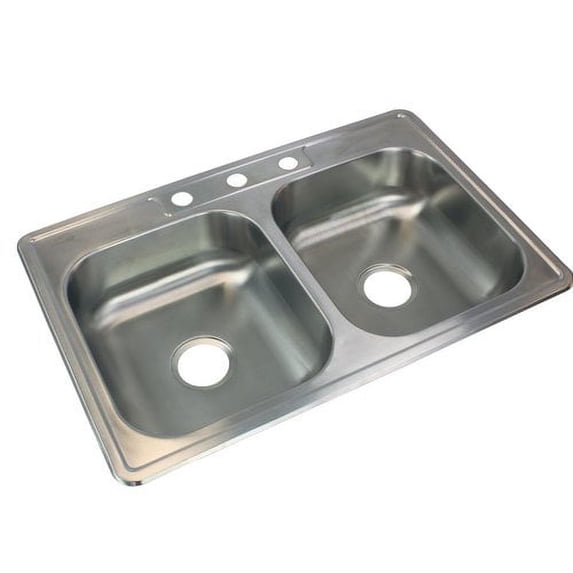 Transolid 33'' L x 22'' W Double Basin Drop-in Kitchen Sink