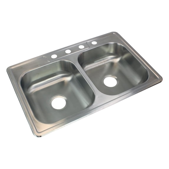 Transolid 33'' L x 22'' W Double Basin Drop-in Kitchen Sink
