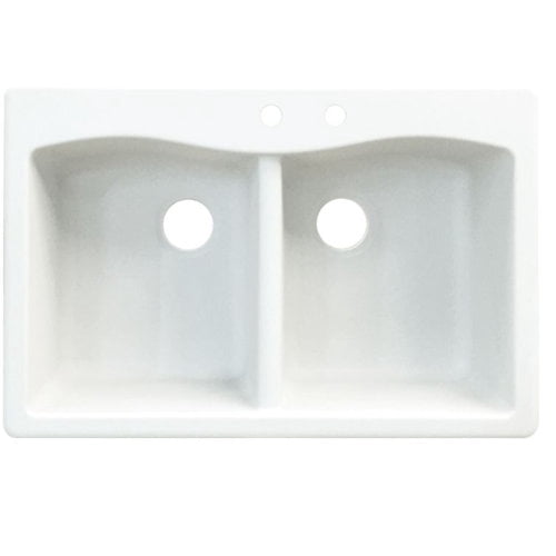 Transolid Aversa 33'' L x 22'' W Double Basin Drop-in Kitchen Sink
