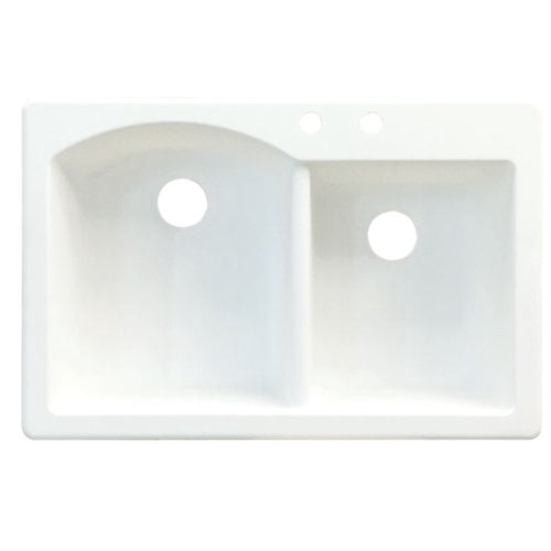 Transolid Aversa 33'' L x 22'' W Double Basin Drop-in Kitchen Sink
