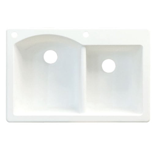 Transolid Aversa 33'' L x 22'' W Double Basin Drop-in Kitchen Sink