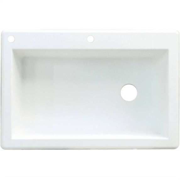 Transolid 33" x 22" Top Mount Radius Granite Kitchen Sink, Available in Various Colors