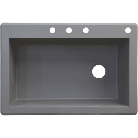 Transolid 33" x 22" Top Mount Radius Granite Kitchen Sink, Available in Various Colors