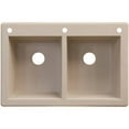 thumbnail image 1 of Transolid Radius 33in x 22in silQ Granite Drop-in Double Bowl Kitchen Sink with 3 CAE Faucet Holes, In Cafe Latte, 1 of 4