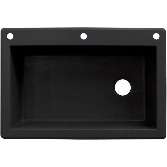 Transolid 33" x 22" Top Mount Radius Granite Kitchen Sink, Available in Various Colors